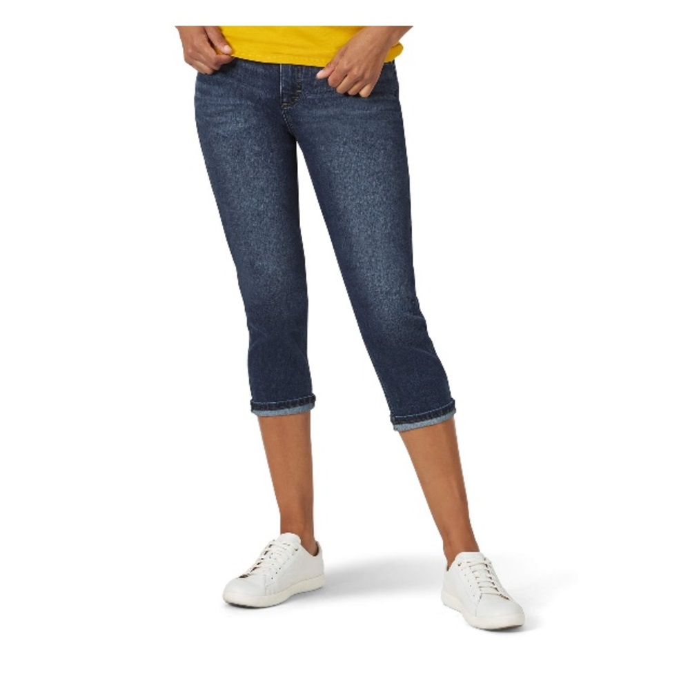 NWT Lee Riders Women's Belted Cuffed Capri Jean - Picture 1 of 3